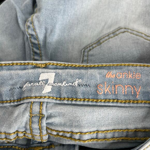 NWT Girls 7 for all Mankind Light Wash Super Ankle Skinny Jeans Size 8 - Picture 3 of 6